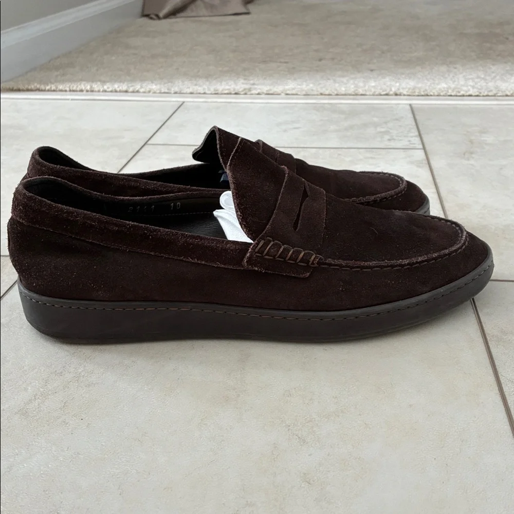 To Boot New York Dark Brown Suede Loafers MSRP $399 Size 10 - Picture 3 of 7
